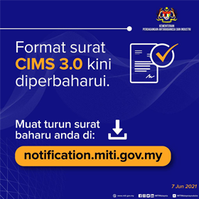 Notification cims 3.0 miti MyEntry